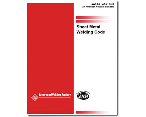 d9 1 d9 1m 2018 sheet metal welding code|D9.1/D9.1M:2018 SHEET METAL WELDING CODE Paperback.